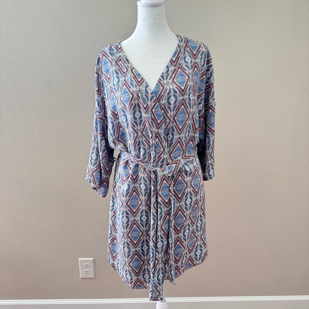 Geometric Patterned Kimono Robe - image 1